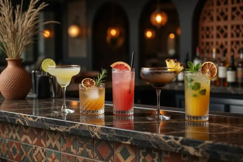 Vibrant craft cocktails