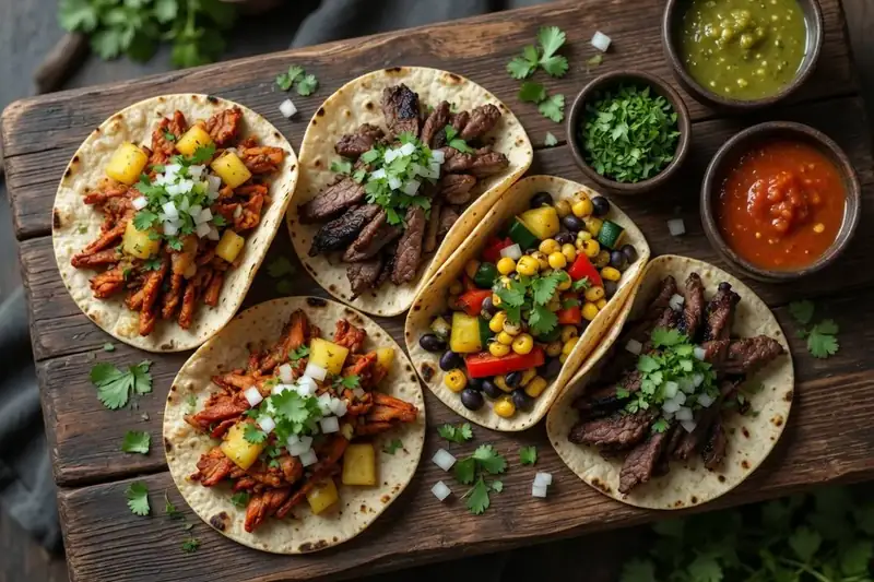 Platter of street tacos